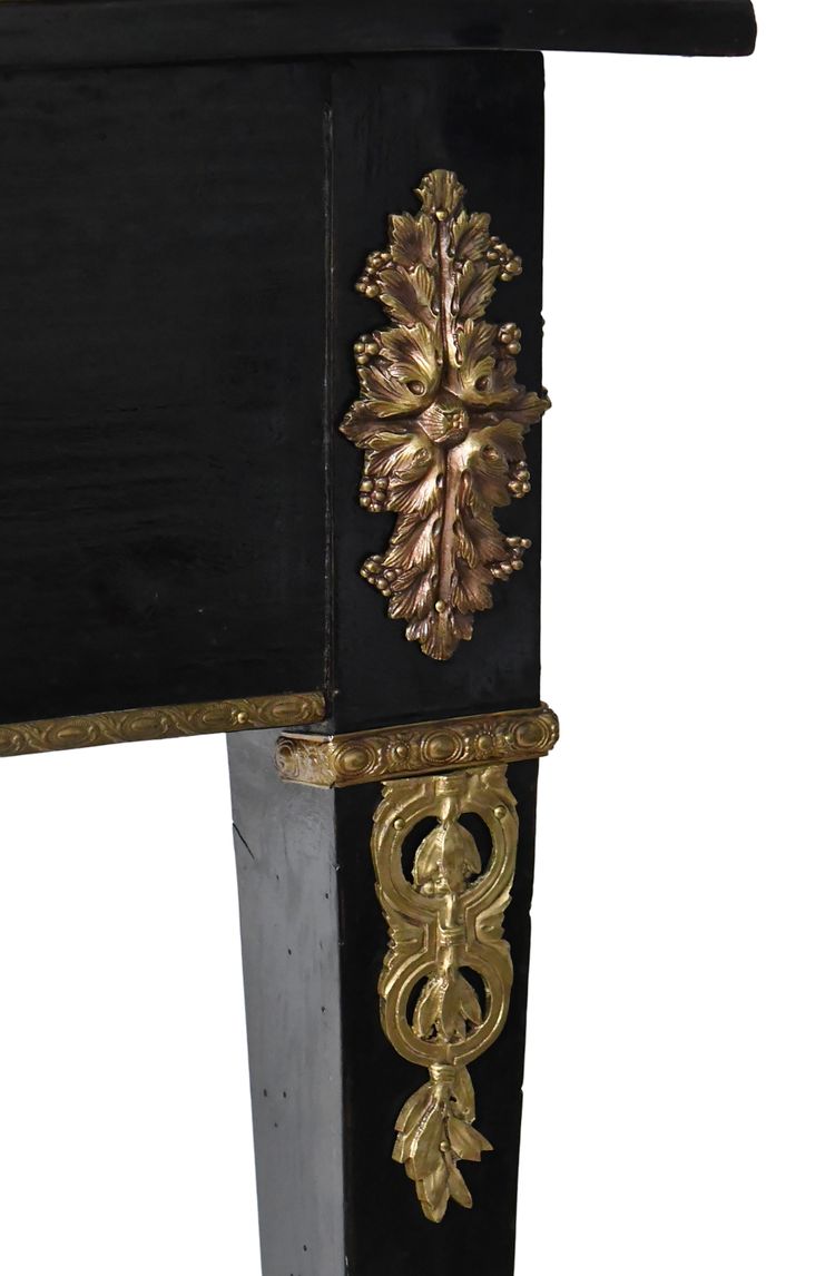 Louis XVI style black lacquered flat desk