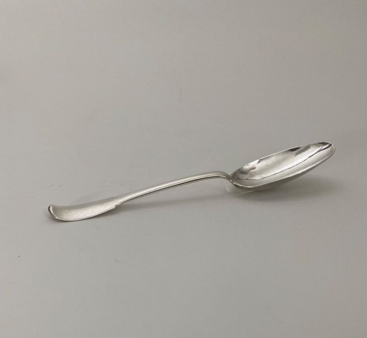 18th century silver stew spoon, Farmers General hallmarks NM 72 grams