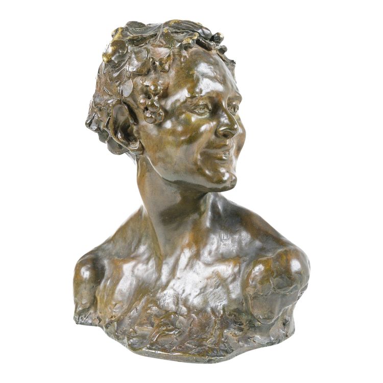 Jeune Faune – Buste en Bronze par Alfredo Pina (1883–1966), Fonte d'Arthur Goldscheider, Paris