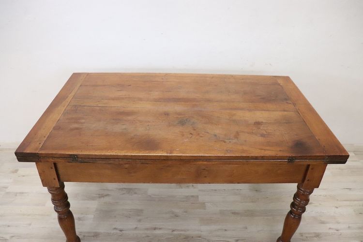 Antique Kitchen Table in Walnut, 19th Century