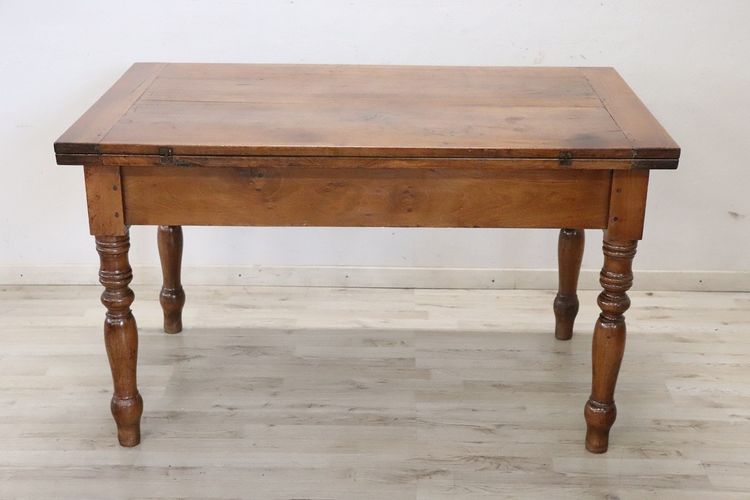 Antique Kitchen Table in Walnut, 19th Century