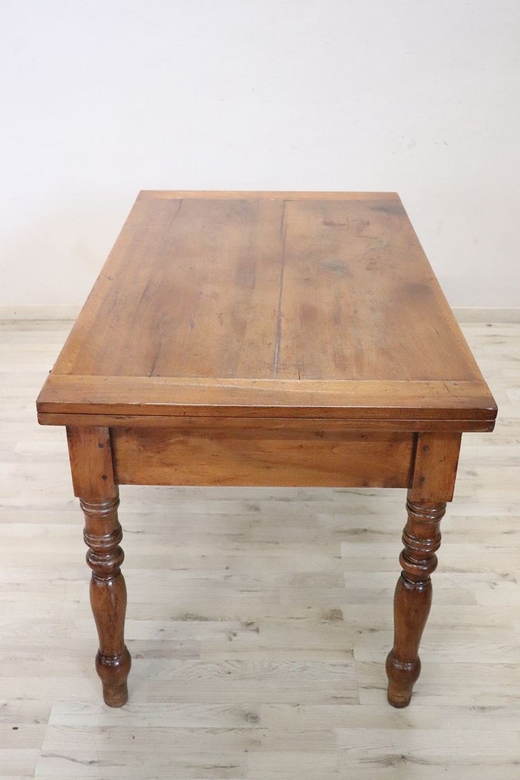 Antique Kitchen Table in Walnut, 19th Century