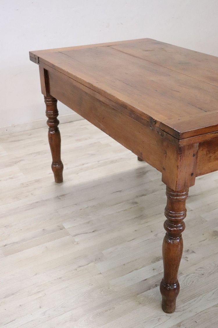 Antique Kitchen Table in Walnut, 19th Century