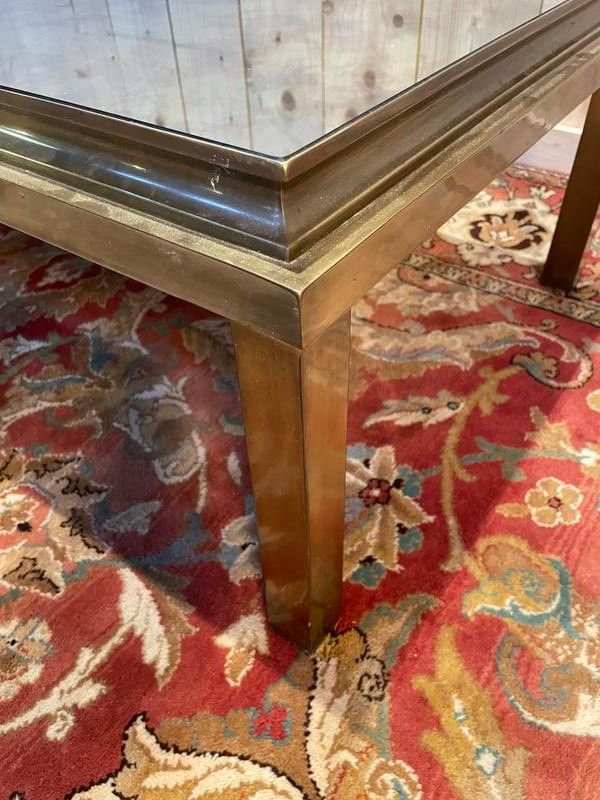 Gold metal and mirror coffee table 1970