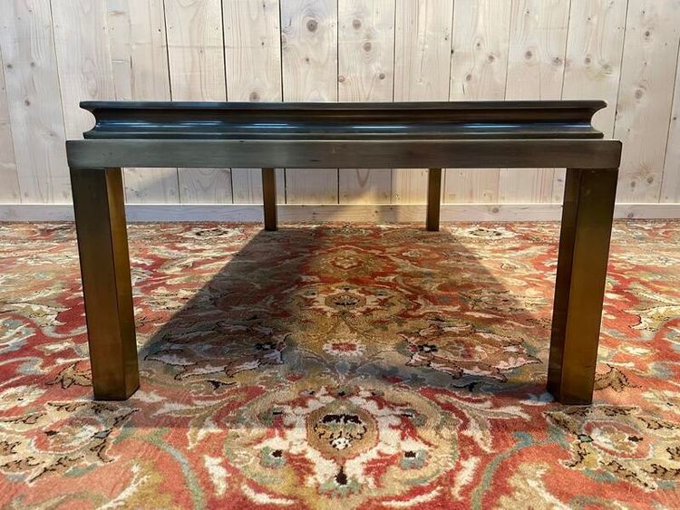 Gold metal and mirror coffee table 1970