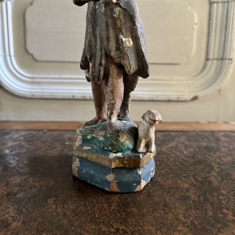 Statuette representing a religious subject, 18th century, polychrome wood