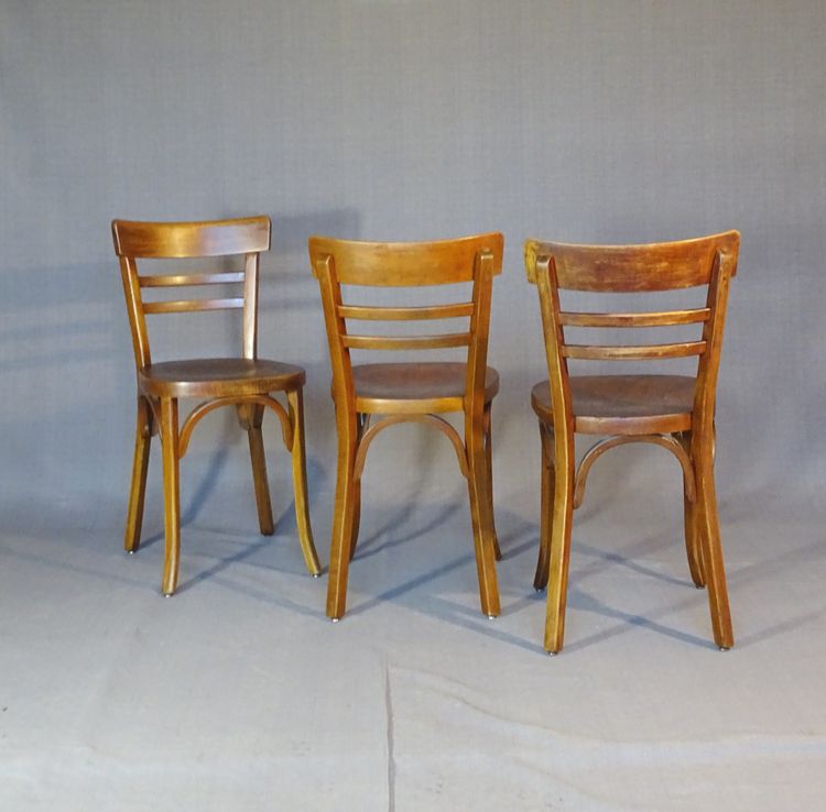 Satz von 9 Baumann "Bistro"-Stühlen, 1955, kein Fischel, kein Thonet