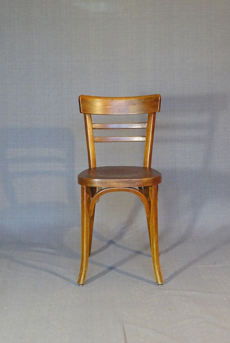 Satz von 9 Baumann "Bistro"-Stühlen, 1955, kein Fischel, kein Thonet