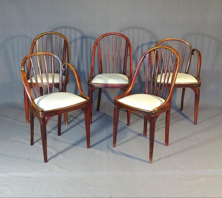 Otto Prutscher pour Thonet N°846 et 847F vers 1930 - selle cuir -