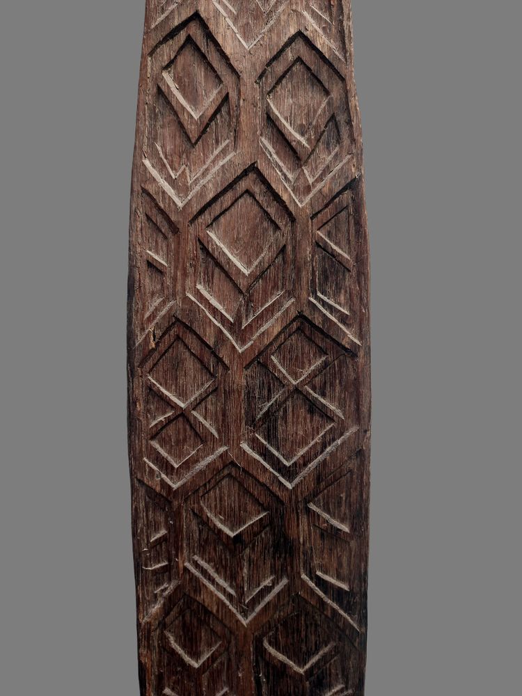 Large Natural Wood Shield Oceania Irian Jaya, Wolmark Collection