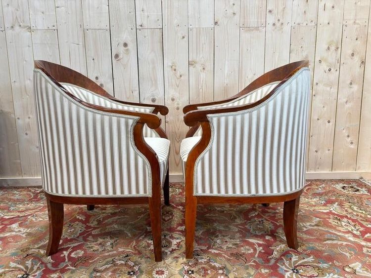 Paar Bergales Bergales Bidermeier / Art -Deco -Sessel