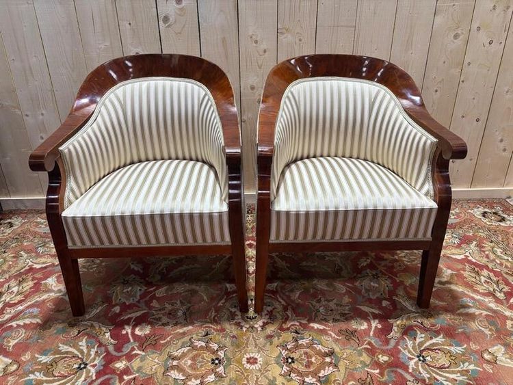 Paar Bergales Bergales Bidermeier / Art -Deco -Sessel