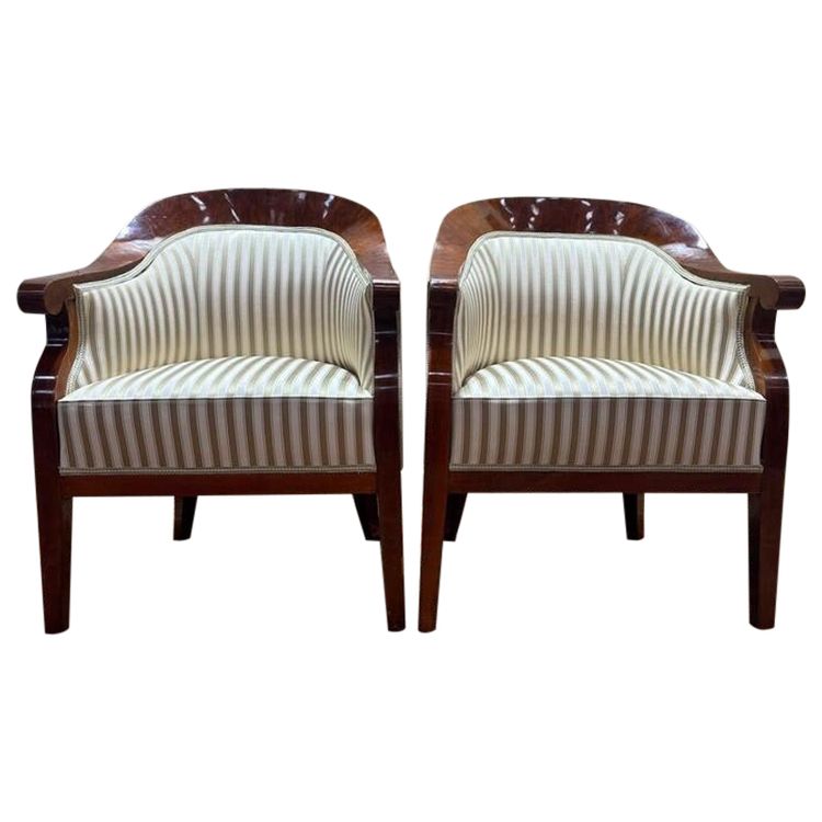 Paar Bergales Bergales Bidermeier / Art -Deco -Sessel