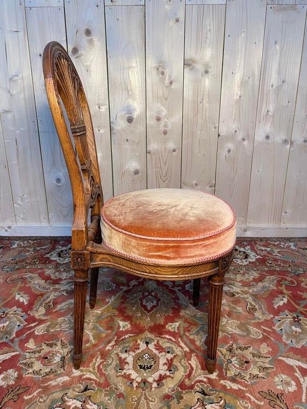 Continuation of 6 "hot air balloon" chairs in Louis XVI oak