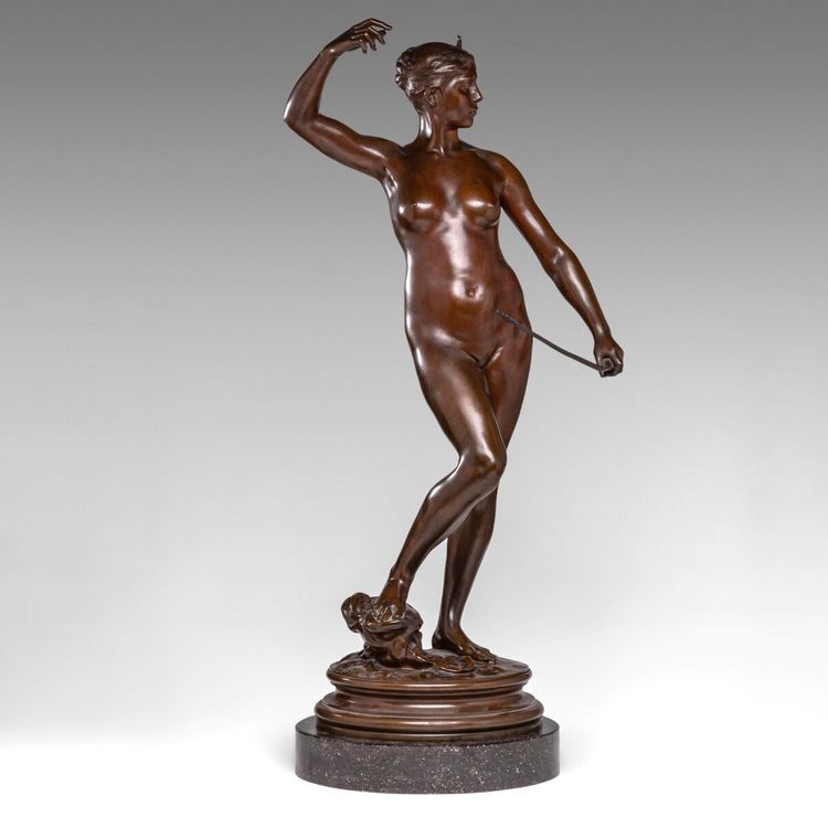 Diana cacciatrice, scultura in bronzo di Alexandre Falguière (1831–1900)