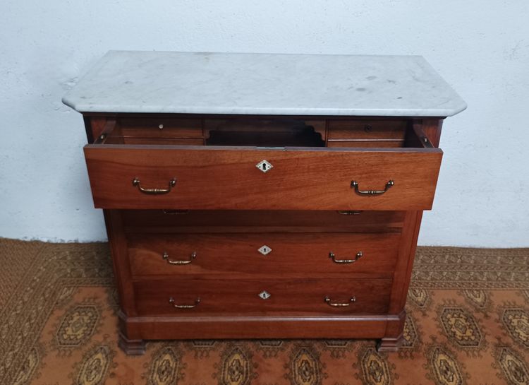 Commode secrétaire Louis Philippe en noyer