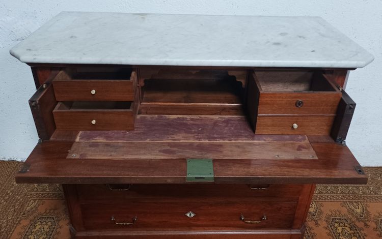 Commode secrétaire Louis Philippe en noyer