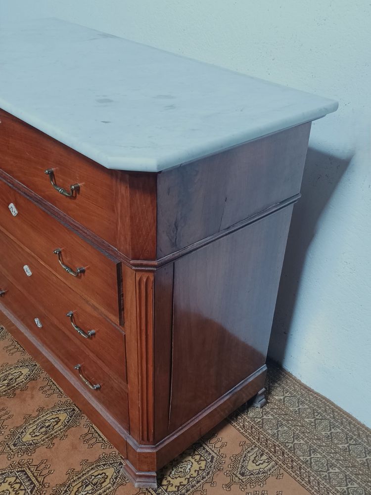 Commode secrétaire Louis Philippe en noyer