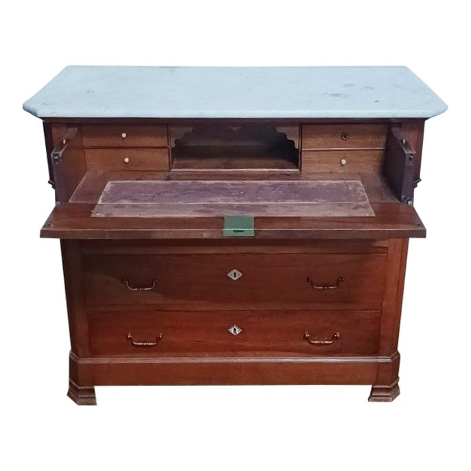 Commode secrétaire Louis Philippe en noyer