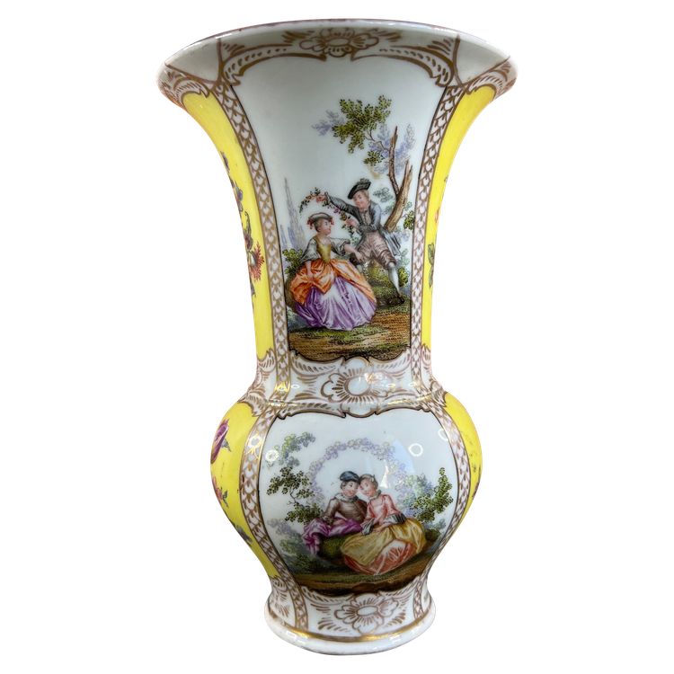 Vaso in porcellana di Dresda – Manifattura Helena Wolfsohn – Circa 1880