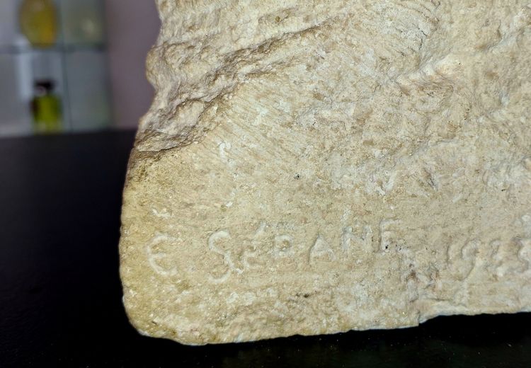 Steinbüstenskulptur signiert E.SERANE 19. Jahrhundert