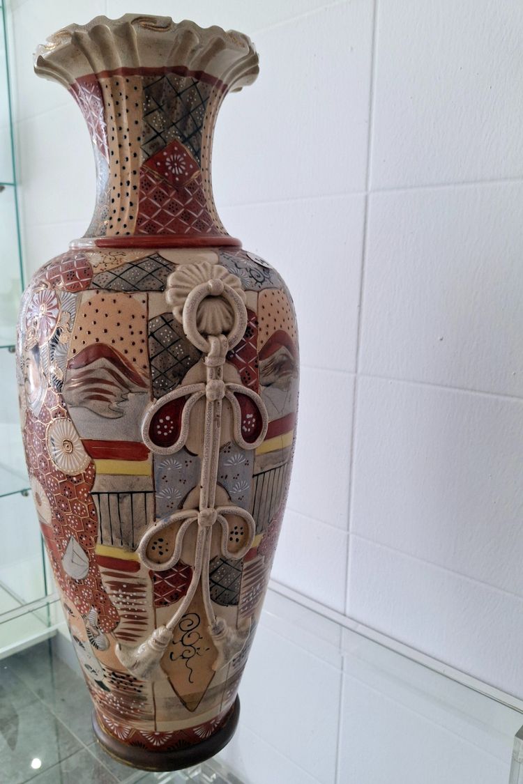 Very large 19th century Japanese vase, authentic KYOTO SATSUMA