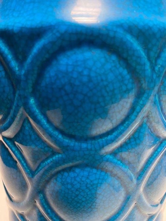 VASE IN CRACKED TURQUOISE BOCH