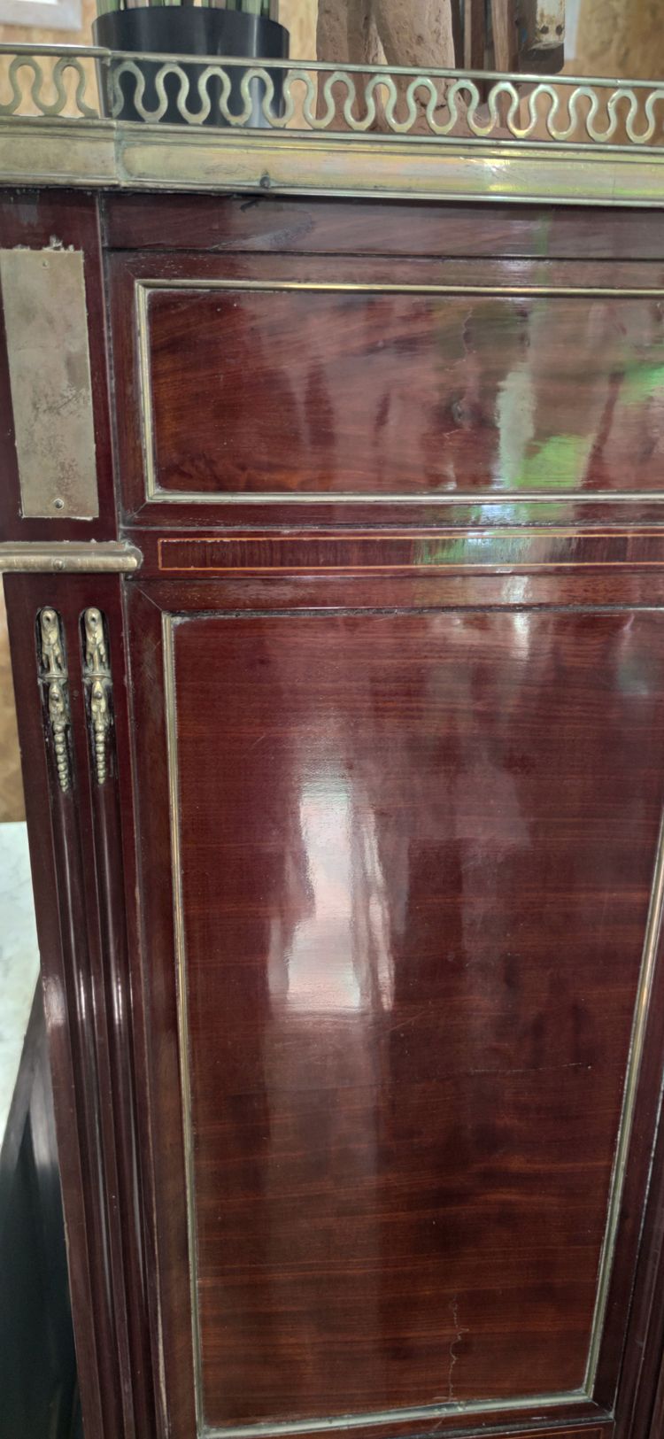 Mahogany secretary stamped Papst