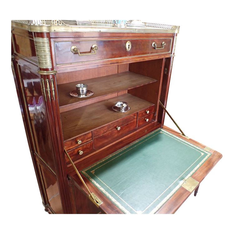 Mahogany secretary stamped Papst