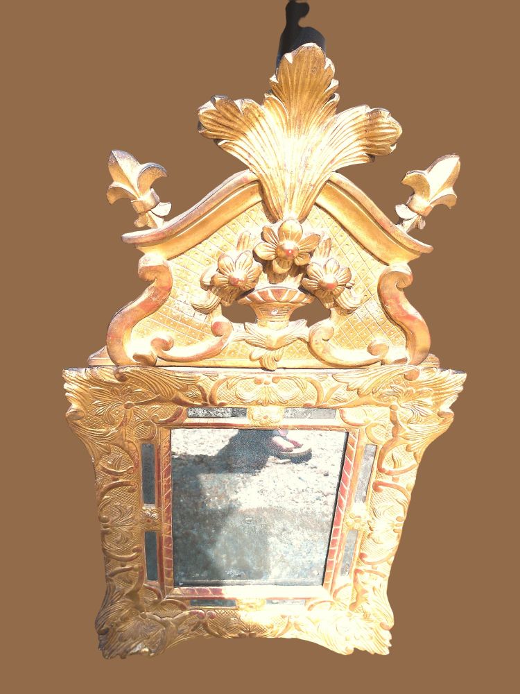 18th century gilded wooden mirror