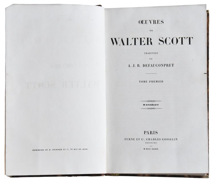 Walter Scott Buchsammlung, Furne und Charles Gosselin Edition 1839, 30 Bände in 8