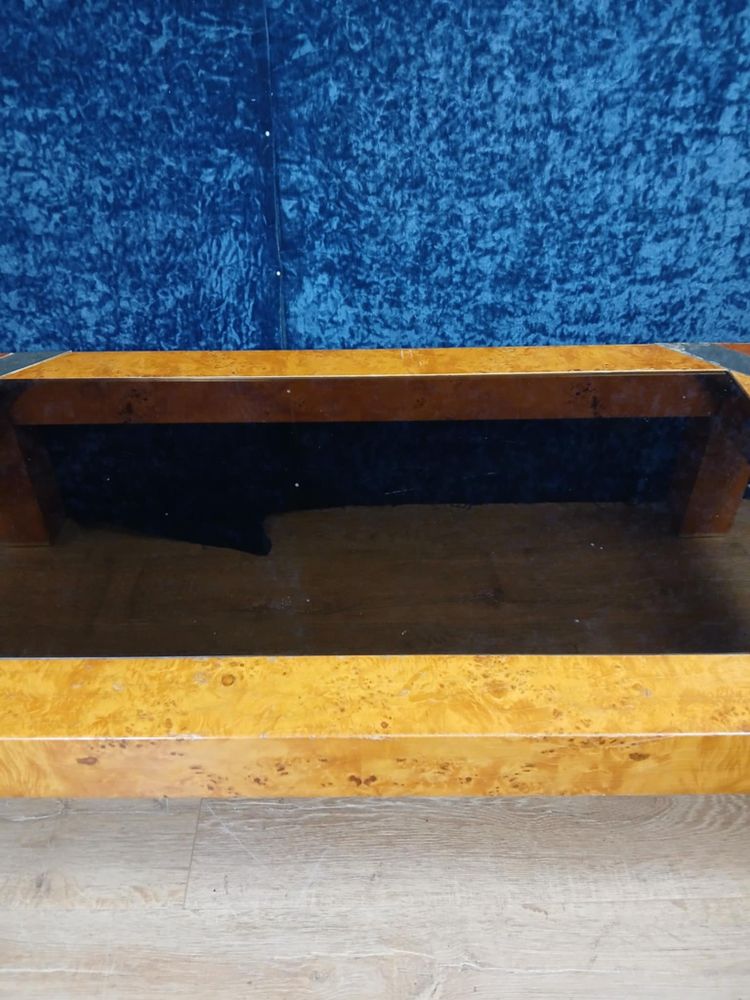 Italian burl coffee table after Willy Rizzo for Mario Sabot circa 1970