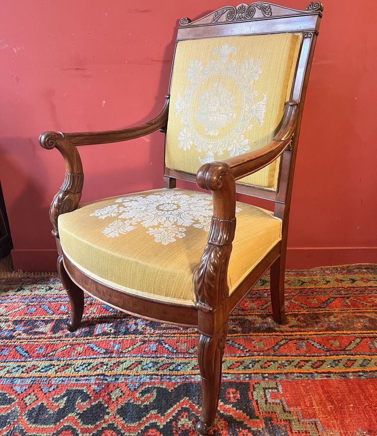 Pair of mahogany armchairs, Charles X period