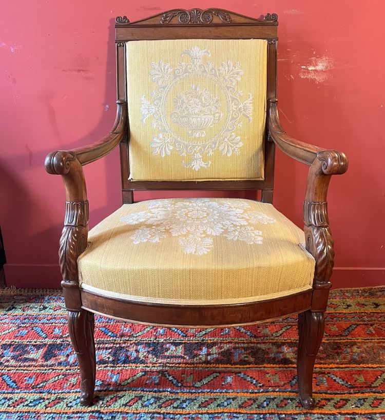 Pair of mahogany armchairs, Charles X period