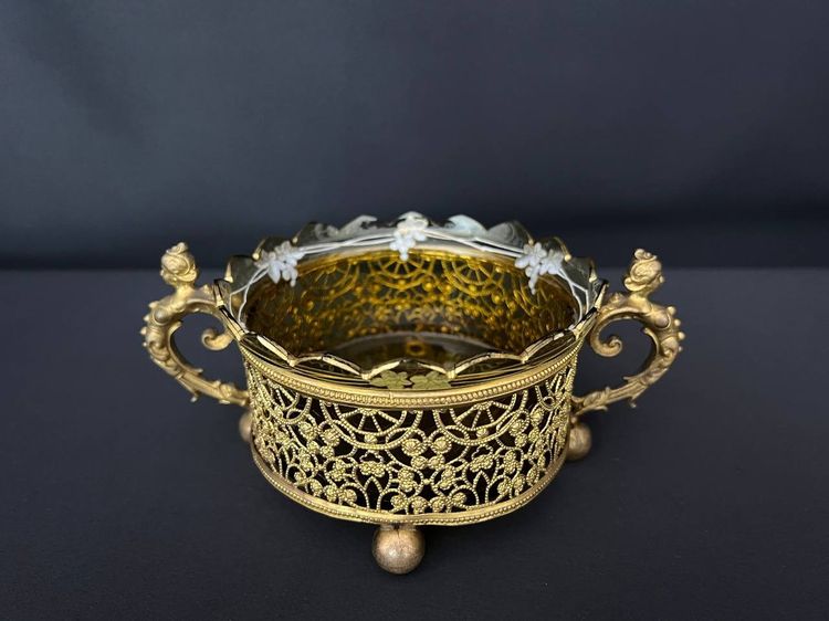 Gilt Brass and Cut Crystal Jardiniere – 19th Century