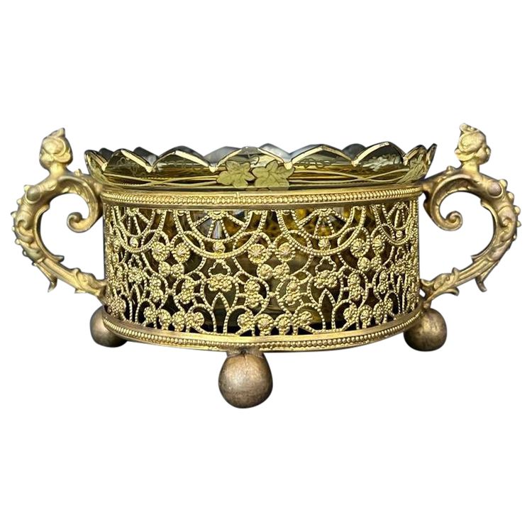 Gilt Brass and Cut Crystal Jardiniere – 19th Century