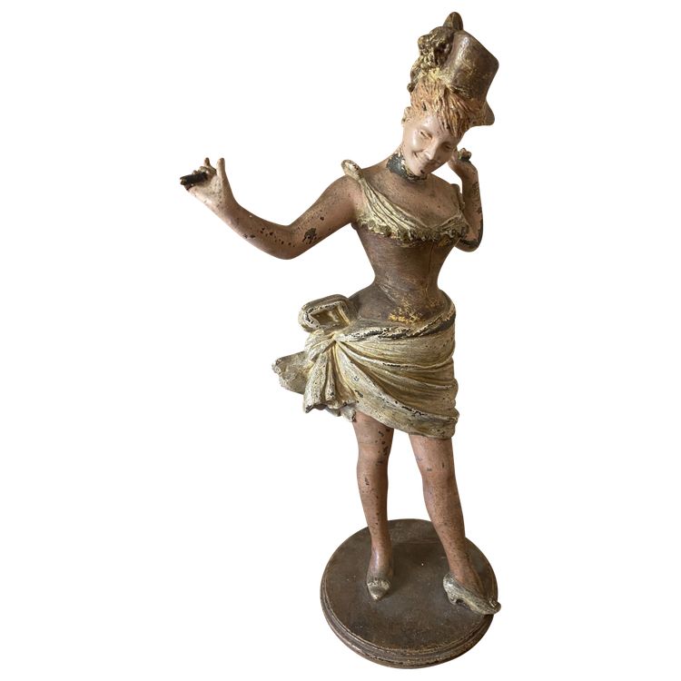  Charmante statuette de Vienne "La coquette frileuse baigneuse " vers 1900 époque Art nouveau