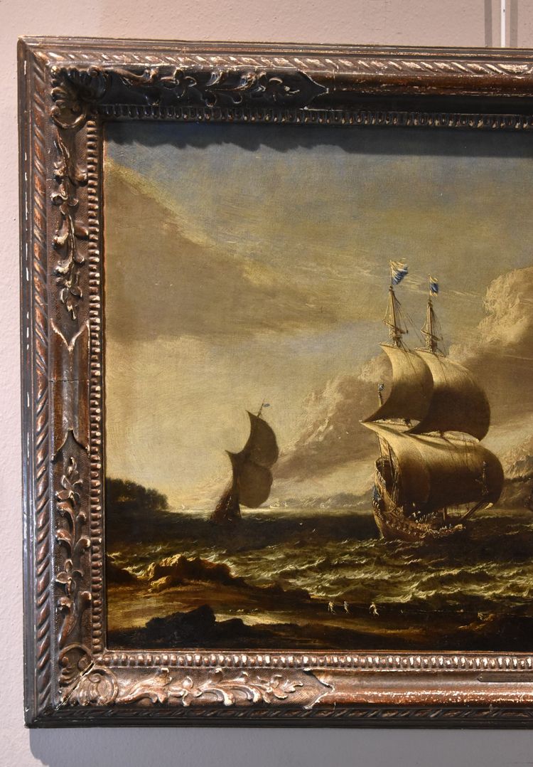 Marco Ricci (belluno, 1676 - Venise, 1730) Attribuable Marina Avec Voiliers