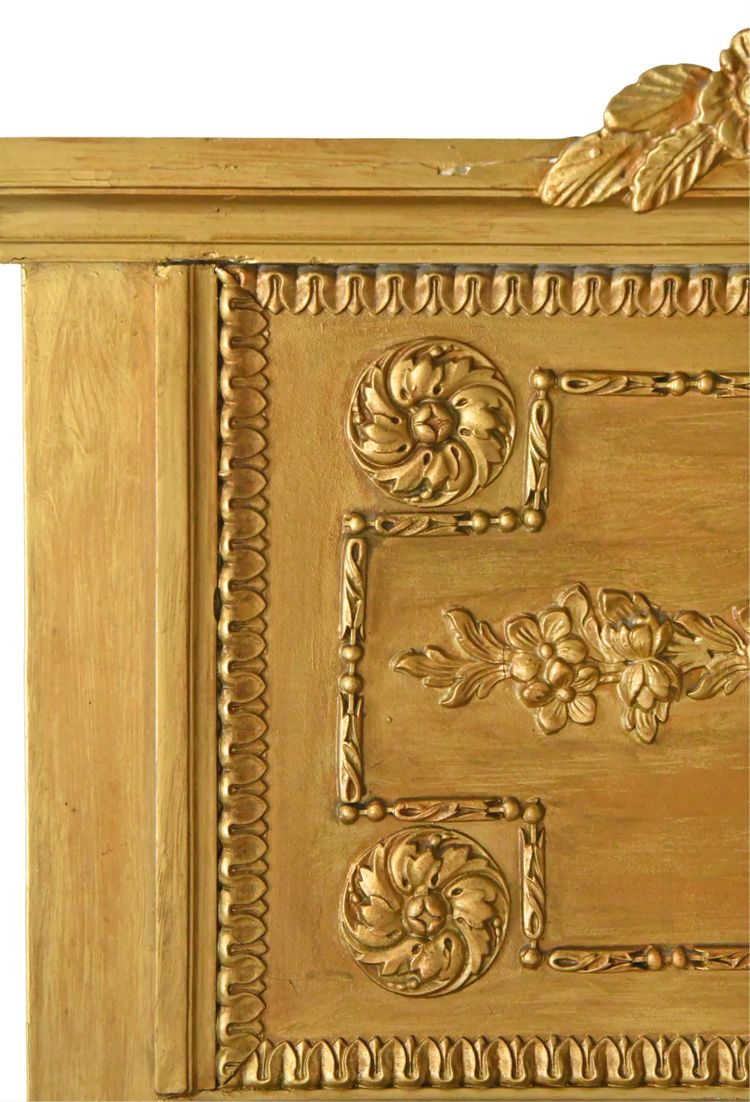 Louis XVI-style trumeau in wood and gilded stucco