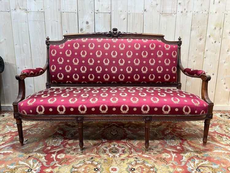 LOUIS XVI STYLE BENCH BORDEAUX FASHME