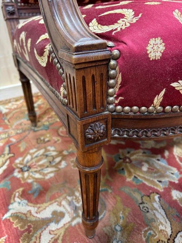 LOUIS XVI STYLE BENCH BORDEAUX FASHME