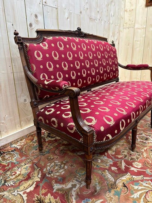 LOUIS XVI STYLE BENCH BORDEAUX FASHME