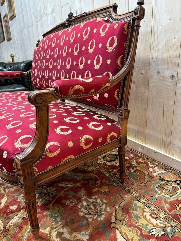 LOUIS XVI STYLE BENCH BORDEAUX FASHME