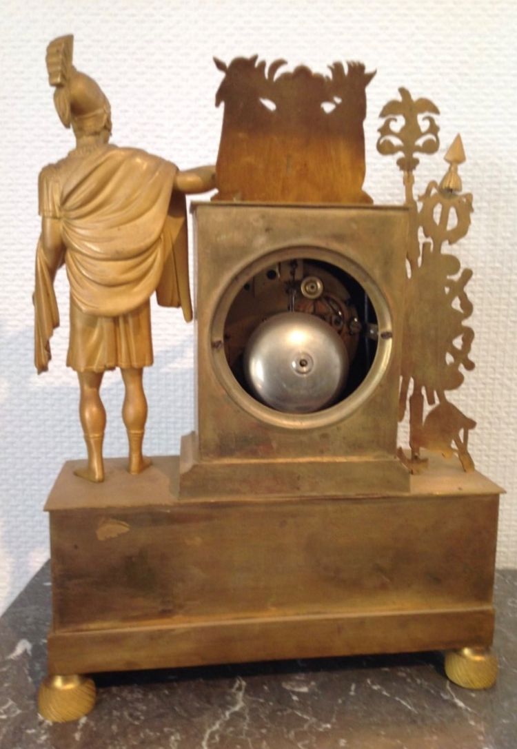 Restauration Period Gilt Bronze Centurion Clock Circa 1820