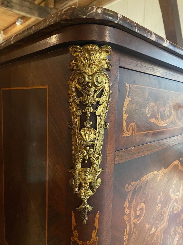 Napoleon III high cabinet, richly inlaid