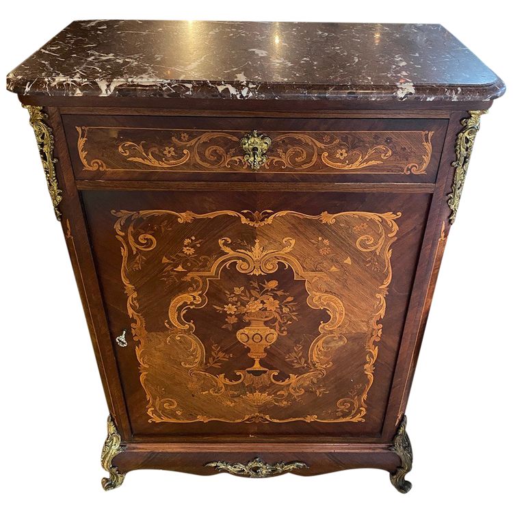 Napoleon III high cabinet, richly inlaid