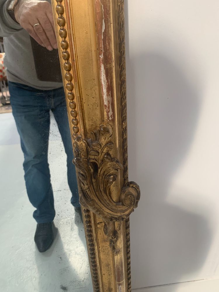 Louis XV style mirror in wood and gilded stucco XIX century