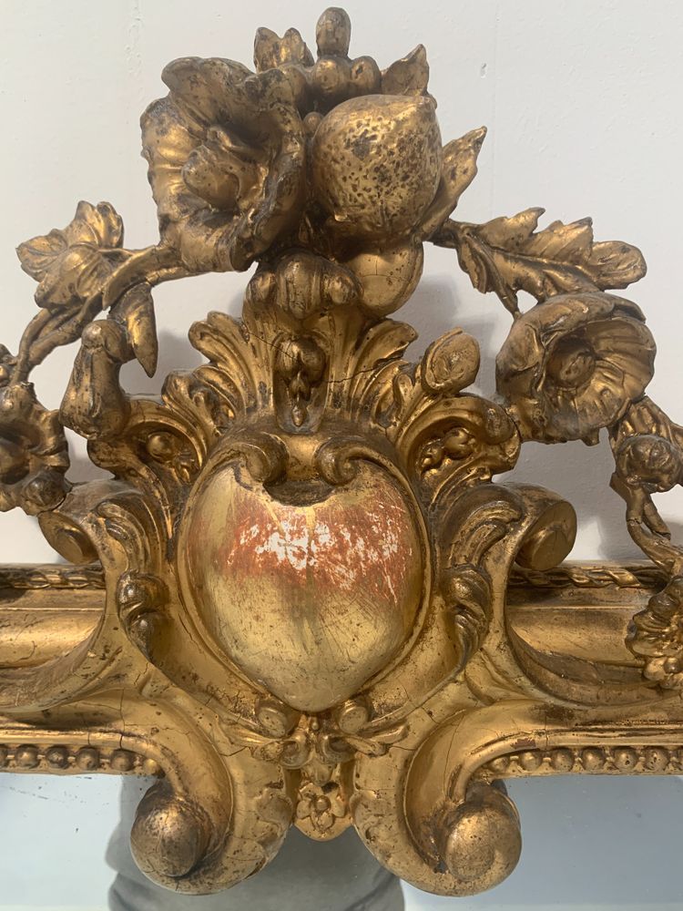 Louis XV style mirror in wood and gilded stucco XIX century