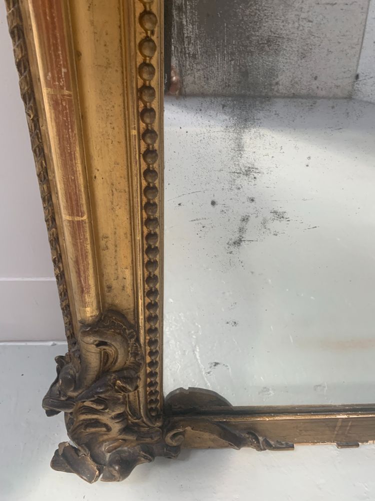 Louis XV style mirror in wood and gilded stucco XIX century