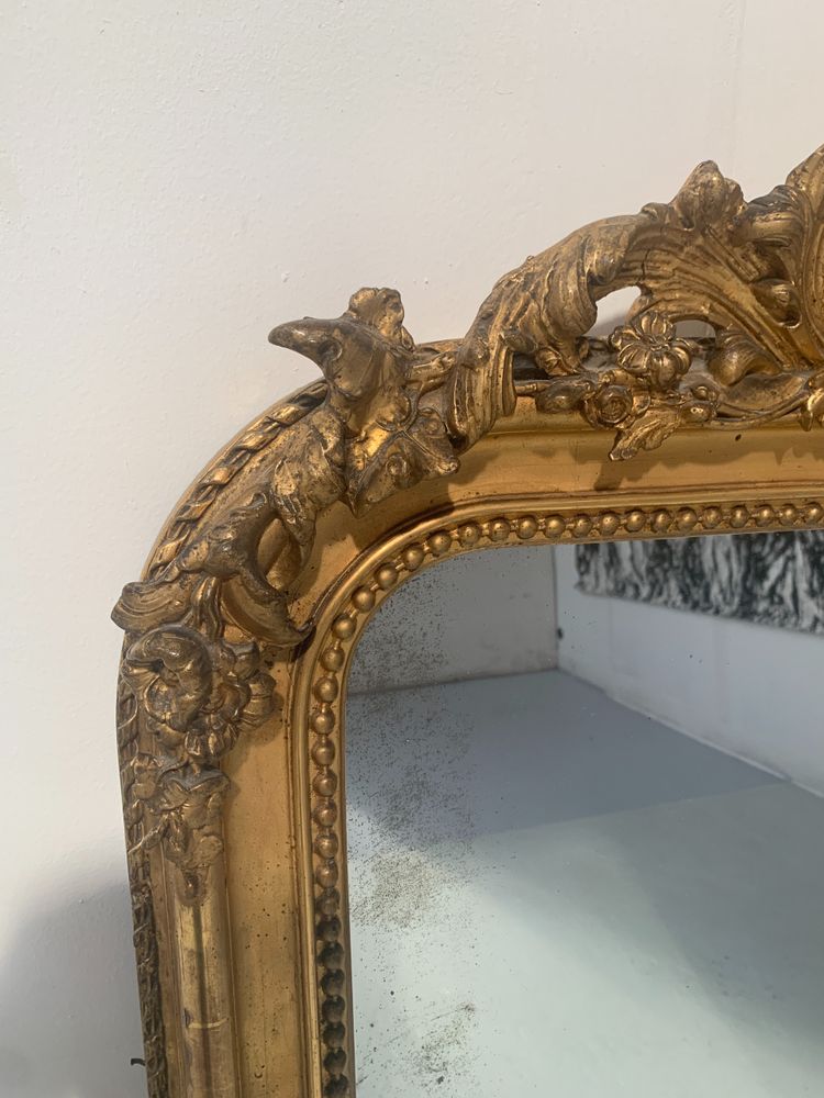 Louis XV style mirror in wood and gilded stucco XIX century